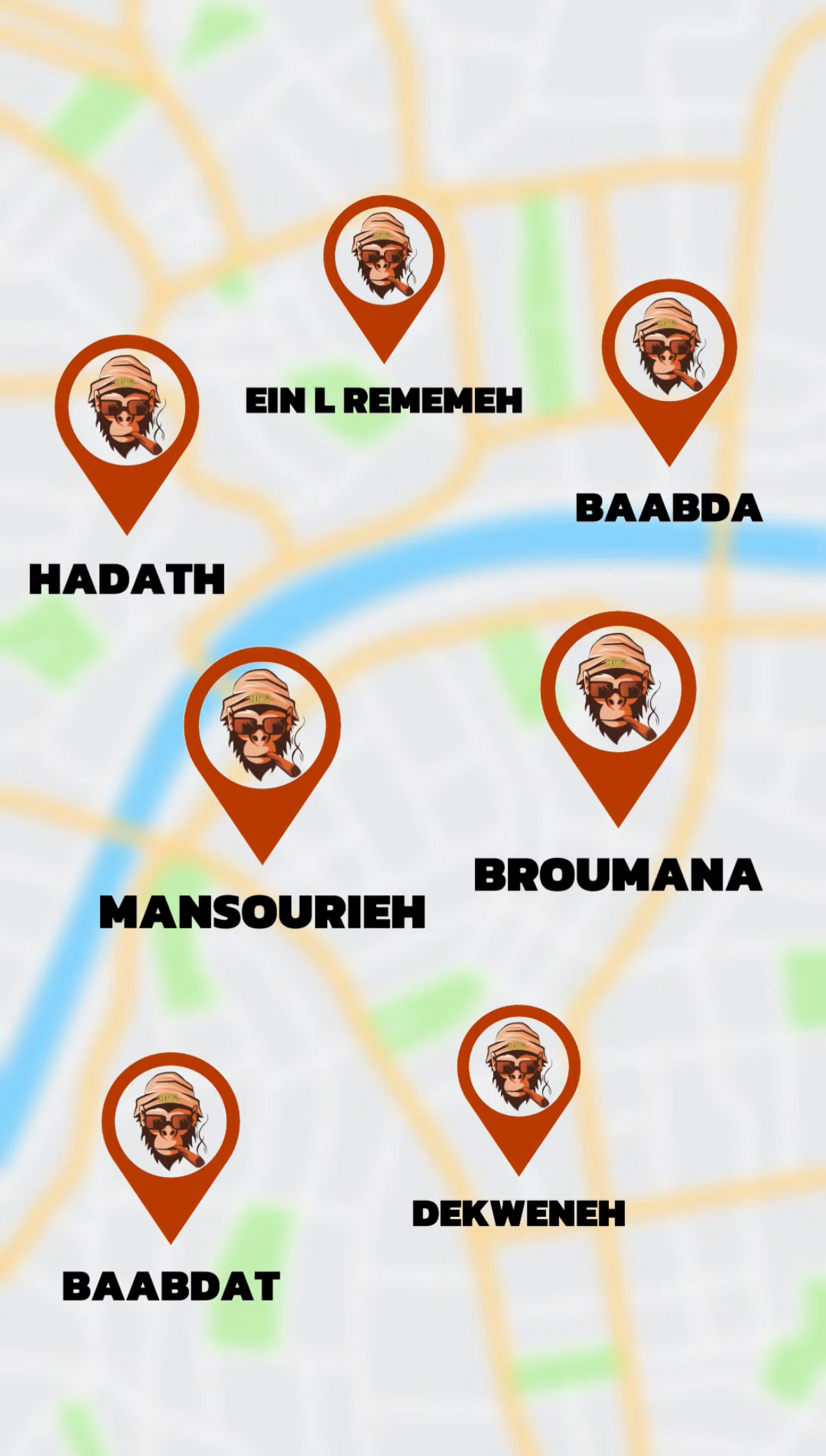 Map graphic showing MVP store locations around Lebanon